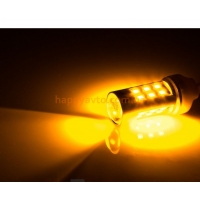 Поворот желтый 1156 21SMD (3535) с линзой одноконтактная